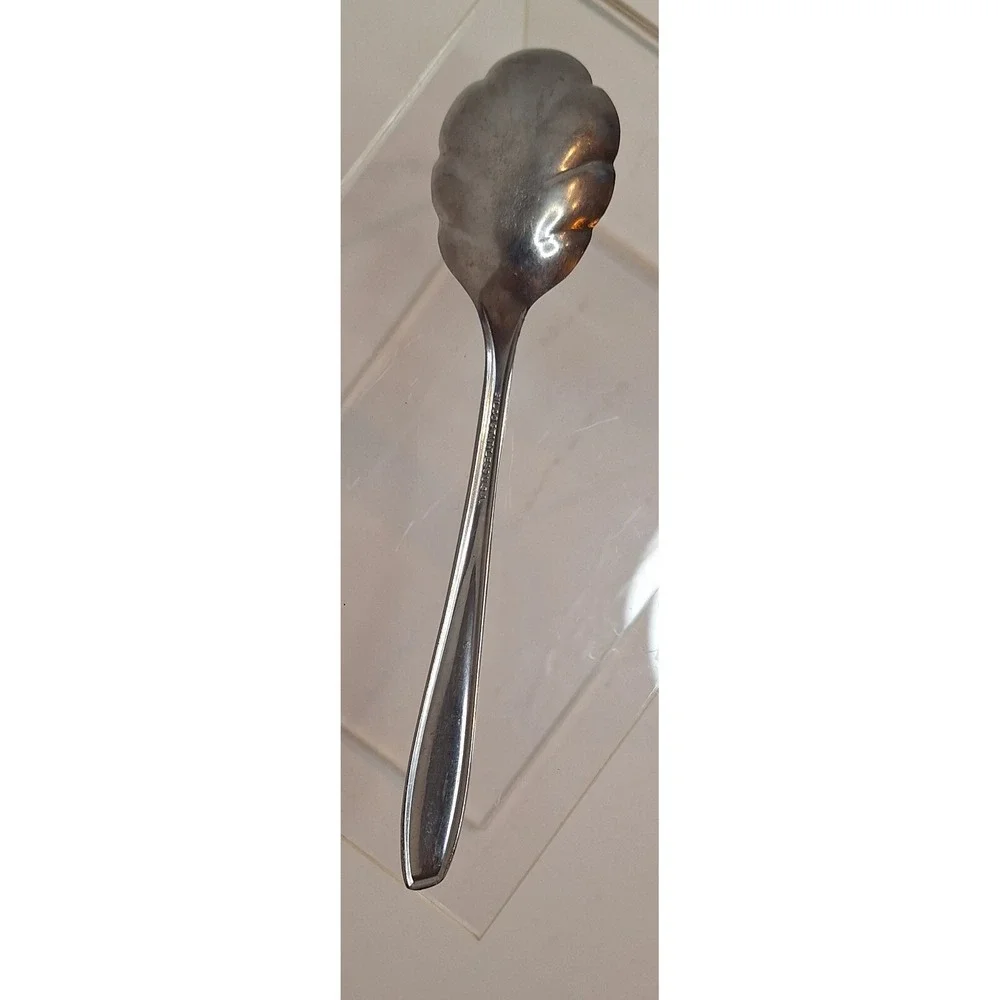 vintage silco‎ stainless flatware panorama Shell sugar spoon
